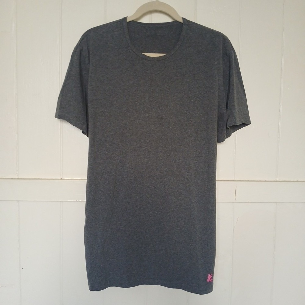 Psycho Bunny Shirt Pima Cotton Crew Neck Logo Tee Men's Large‎ Gray Heather SS